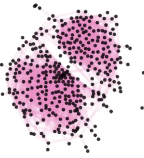The magenta brain connectivity network generated by the eigensurrogate model, from Figure 2d.